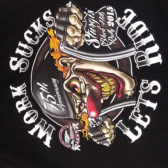 Sturgis 2015 black hills rally no sleeves button front shirt 48 in chest - Picture 4 of 8